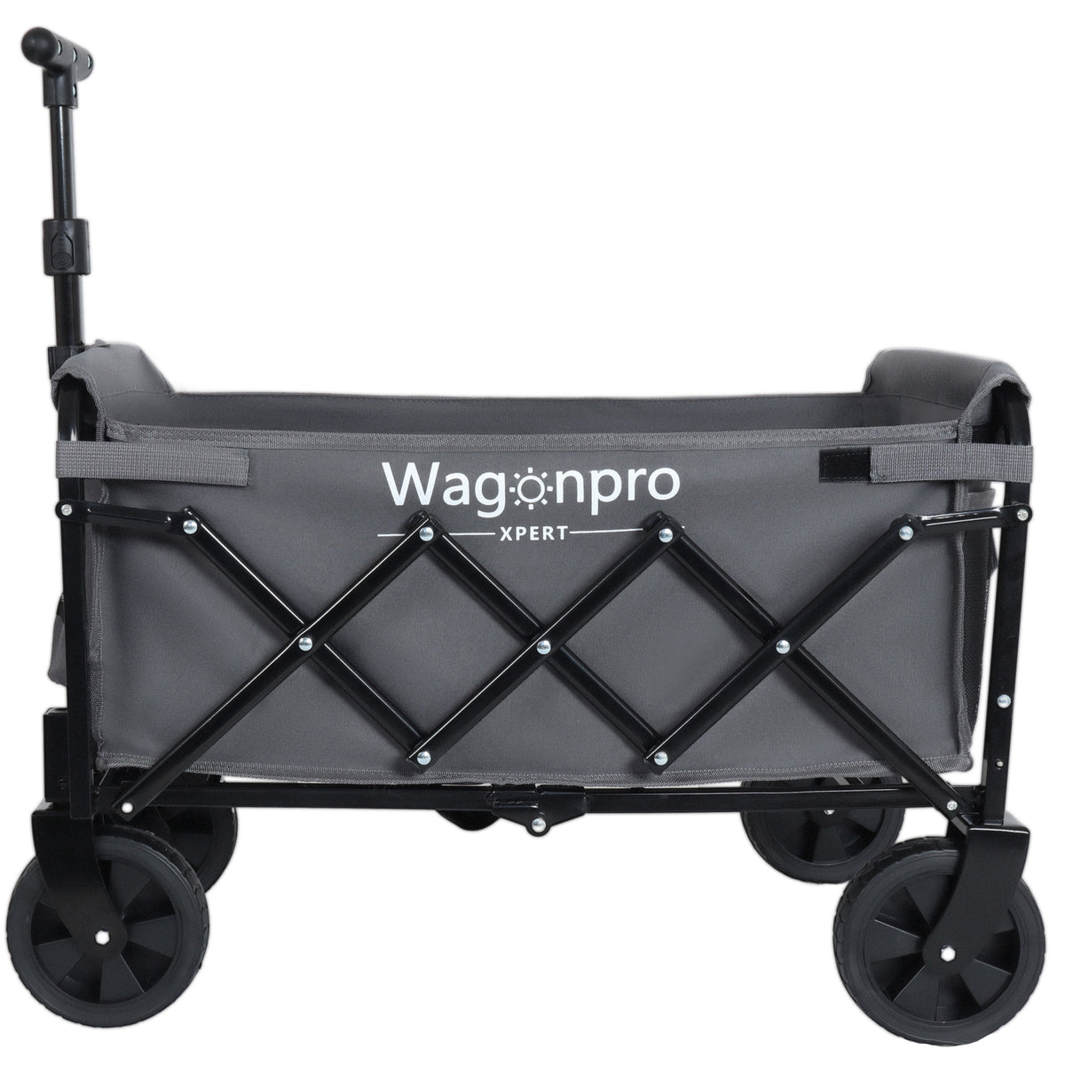 Expandable Dual- Layer Utility Wagon With Extra Space - 225lbs Grocery Cart For Camping Shopping Sports Gardening Fishing Gray — product image 5