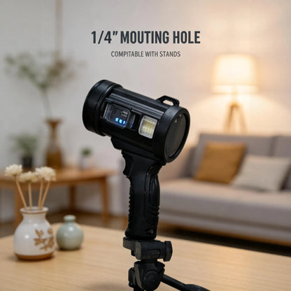 Rechargeable Spotlight, Super Bright Spotlight Flashlight, Long Running Spot Light Searchlight, Outdoor Handheld LED Flashlight High Lumens with Solar Panels for Hunting Camping Boat — product image 8