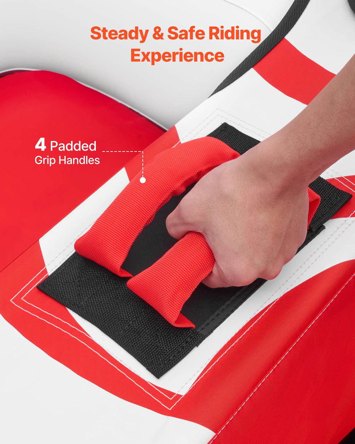 Towable Tubes For Boating, 2-Rider Inflatable Boat Tubes And Towables, 340 Lbs Capacity Water Sport Tubes For Boat To Pull - With 2 Cockpits, Full Nylon Cover, Padded Grab Handles & Safety Valve — product image 5