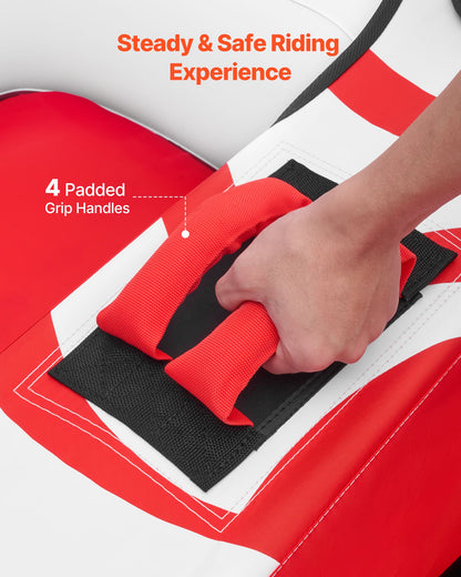 Towable Tubes For Boating, 2-Rider Inflatable Boat Tubes And Towables, 340 Lbs Capacity Water Sport Tubes For Boat To Pull - With 2 Cockpits, Full Nylon Cover, Padded Grab Handles & Safety Valve — product image 5