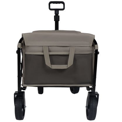 Expandable Dual- Layer Utility Wagon With 100 Extra Space - Grocery Cart For Camping Shopping Sports Gardening Fishing Supports 225lbs Beige — product image 8