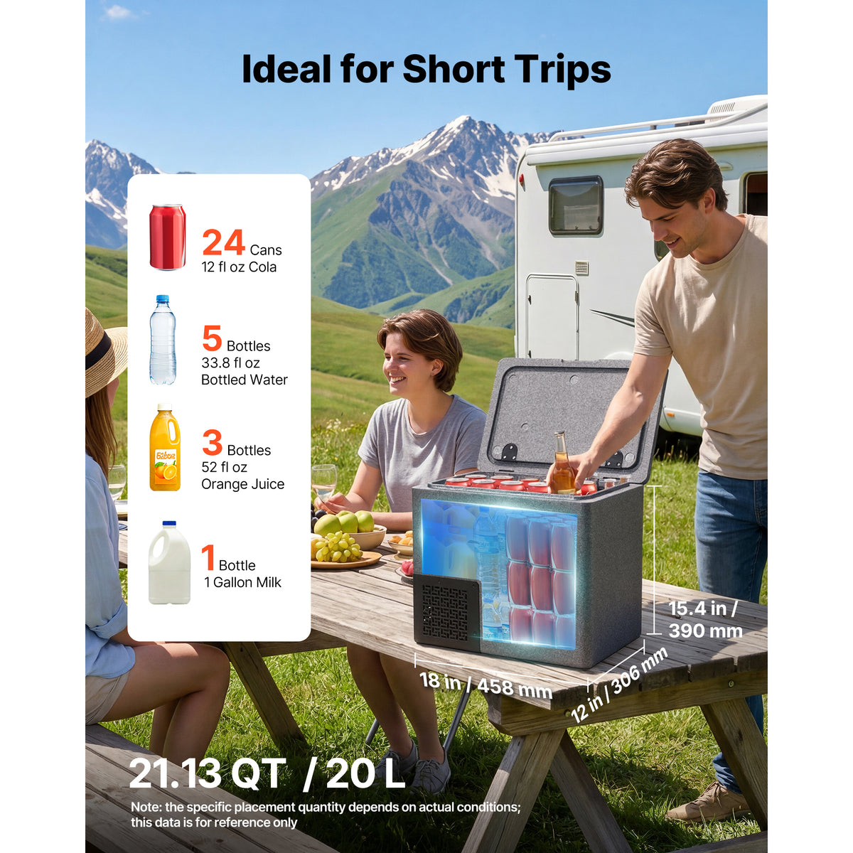 12 Volt Refrigerator, 21.1 QT/ 20L Car Fridge, Portable Ultra-Light EPP Freezer, APP Control Electric Compressor, 12V/24V DC, 14℉ To 50℉, For Truck Van RV SUV Boat Travel Camping — product image 2