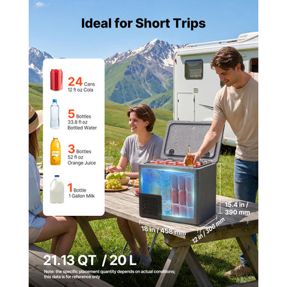12 Volt Refrigerator, 21.1 QT/ 20L Car Fridge, Portable Ultra-Light EPP Freezer, APP Control Electric Compressor, 12V/24V DC, 14℉ To 50℉, For Truck Van RV SUV Boat Travel Camping — product image 2