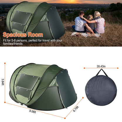 1Pc 5-8 Person Tent Automatic Setup Camping Tent Waterproof Instant Setup Tent With 4 Mosquito Net Windows Carrying Bag For Hiking Climbing Adventure Fishing — product image 9