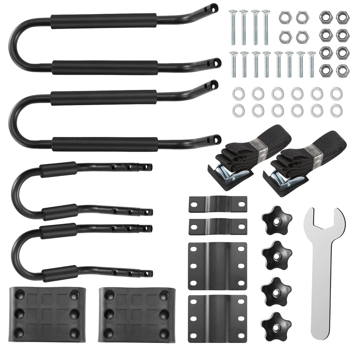 1 Pair Universal J-Bar Kayak Carrier 220LBS Load Heavy Duty Canoe Car Top Mount Carrier Roof Rack With 2Pcs Tie Down Straps — product image 8