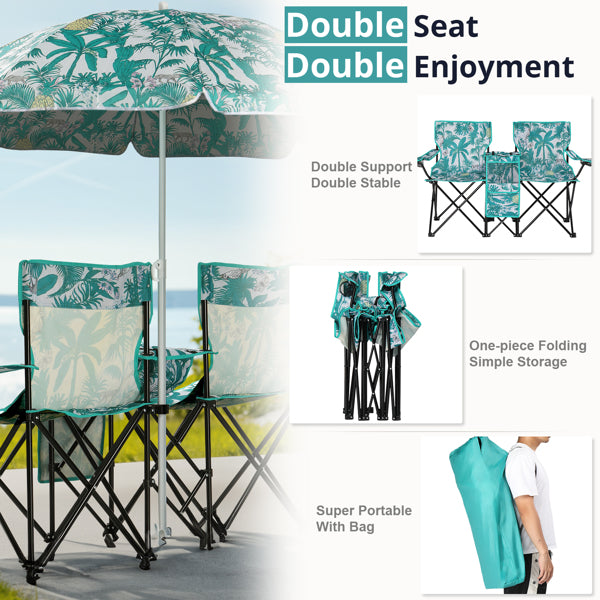Pineapple Pattern Fishing Chair Iron Bracket Oxford Cloth 85kg With Sun Umbrella — product image 4