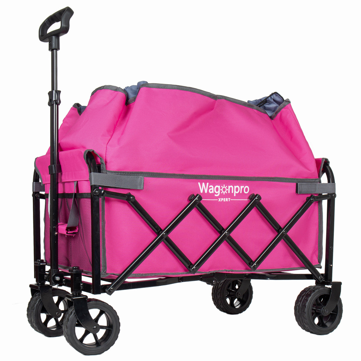 Upgraded 5x2 Wide Wheels- Expandable Dual- Layer Utility Wagon With Extra Space 220lbs Capacity Grocery Cart For Camping Shopping Sports Gardening Fishing — product image 11