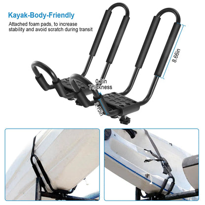 Universal Kayak Roof Rack J Bar, 1 Pairs-Bar Rack HD Kayak Carrier Canoe Boat Surf Ski Roof Top Mount Car SUV Crossbar — product image 9