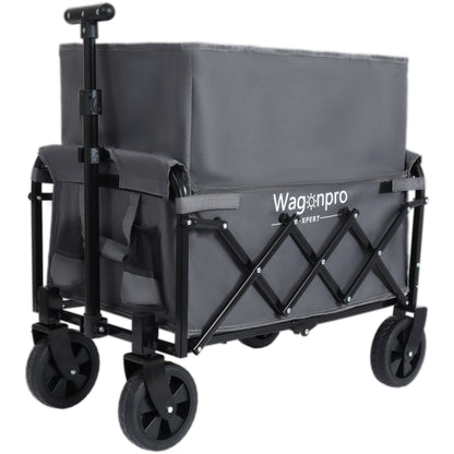 Expandable Dual- Layer Utility Wagon With Extra Space - 225lbs Grocery Cart For Camping Shopping Sports Gardening Fishing Gray — product image 9