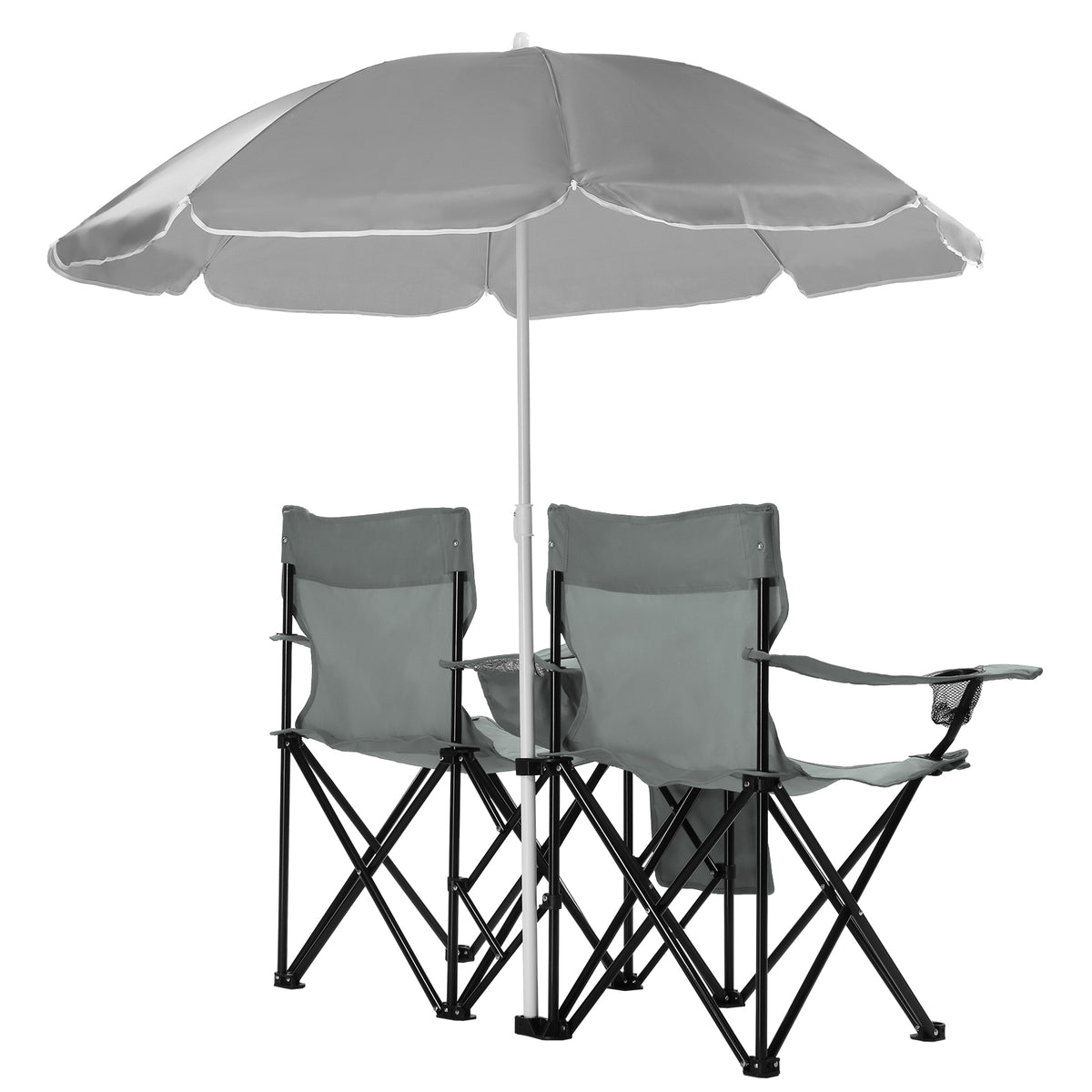 59x19.6x31in, Grey, Fishing Chair, Iron Stand, Oxford Cloth 85kg With Parasol — product image 6