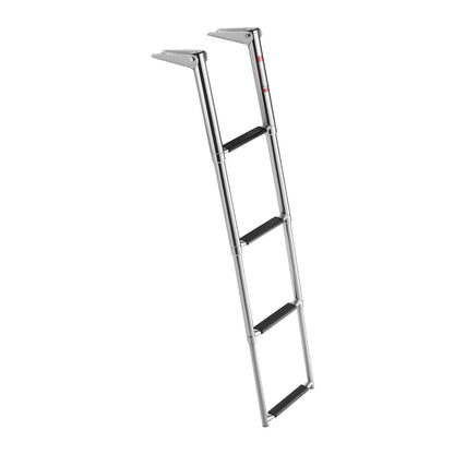 Boat Ladder, 4 Steps, Stainless Steel Telescoping Folding Swim Deck Ladder For Rear Entry Inboard, Heavy Duty 900 Lbs Capacity With Wide Anti-Slip Steps, For Outboards, Yacht, Pontoon Boats — product image 1