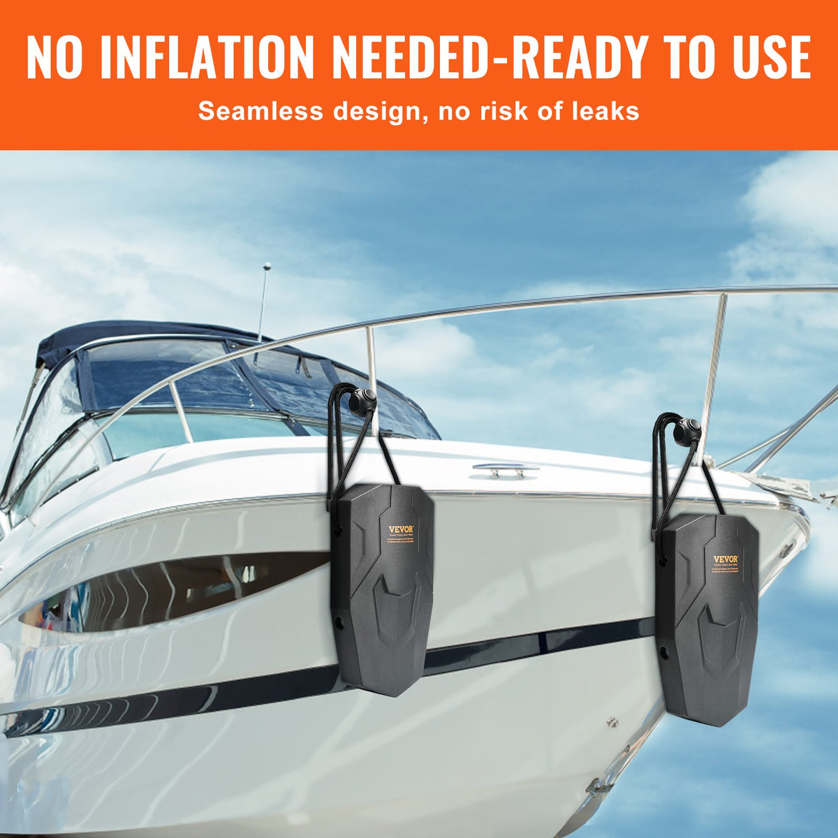 Boat Fenders, 8.6" X 16" Boat Bumpers For Docking, Marine EVA Boat Dock Fender Bumper With Ropes, Cord Locks And Storage Bag, No Inflation Required, For Class A/Class 1/Part Class 2, Black — product image 4