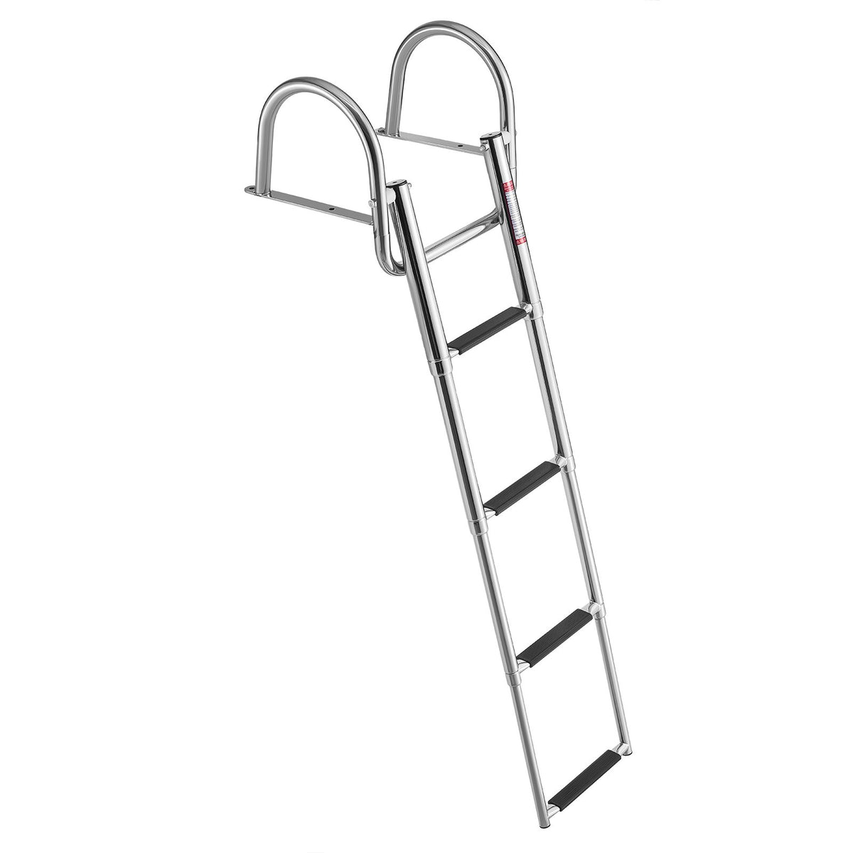 Boat Ladder, 4 Steps, Stainless Steel Telescoping Folding Swim Deck Ladder For Rear Entry Inboard, 600 Lbs Capacity With Wide Anti-Slip Steps & Handrails, For Outboards, Yacht, Pontoon Boats — product image 1