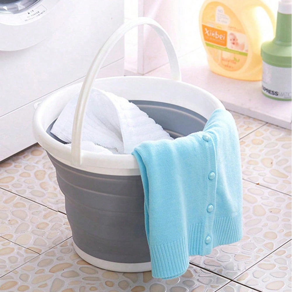 Portable Collapsible Silicone Bucket, Foldable Water Basin, Large Capacity Wash Pail For Car Washing, Fishing, Household Water Storage, Home Bath Cleaning — product image 3