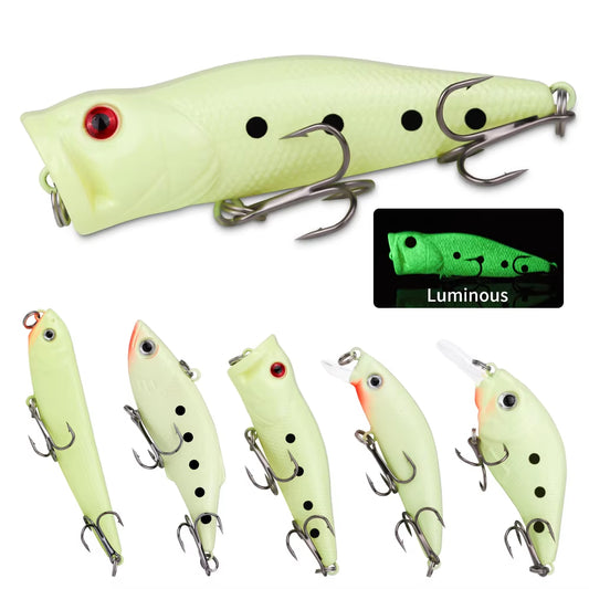 22pcs 1set Hard Lure Bait Soft Frog Popper Minnow Pencil VIB Luminous Lure Kit Durable Hooks Realistic Action Ideal — product image 2