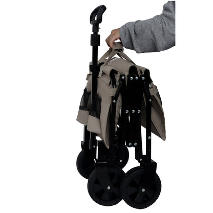 Expandable Dual- Layer Utility Wagon With 100 Extra Space - Grocery Cart For Camping Shopping Sports Gardening Fishing Supports 225lbs Beige — product image 16