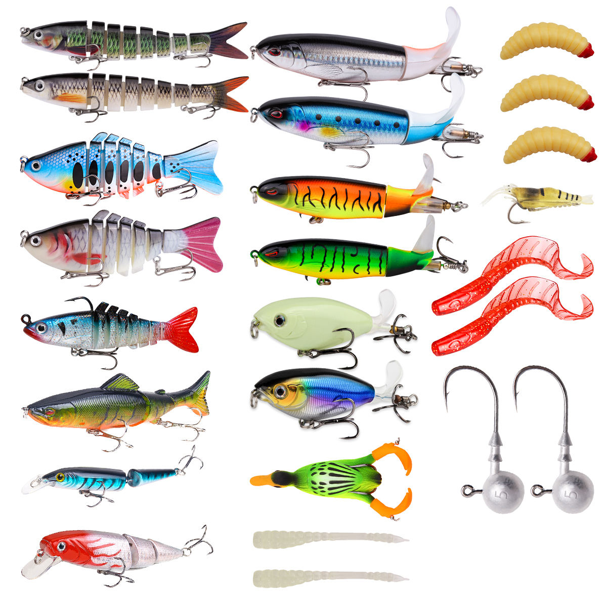 25-piece Set Multi-section Fish Topwater Propeller Bait Realistic Duck Bait Frog Accessory Set For Bass Freshwater Fishing — product image 1