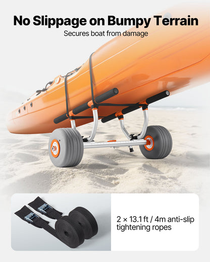 Kayak Cart, 350 Lbs Load Capacity, Kayak Trolley With 12-inch Inflatable PU Tires & 2 Straps, Assembles & Disassembles Within Seconds, Paddle Board Trolley For Carrying Kayaks And Canoes — product image 4