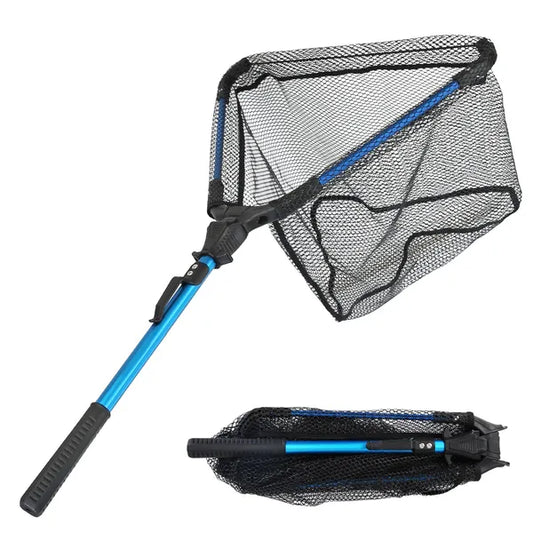 Foldable Fishing Net With Aluminum Alloy Rod EVA Handle Durable 5MM Hexagonal Nano Coating Nylon Mesh Collapsible Landing Net Safe Fish Catching Or Releasing — product image 1