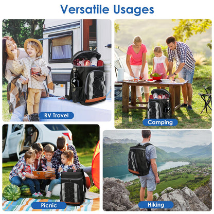 Grey-Black Options 1Pc Cooler Backpack 36 Can Leakproof Insulated Cooler Backpack With 25L 6.6Gal For Picnic Camping Beach Hiking Fishing Travel — product image 10