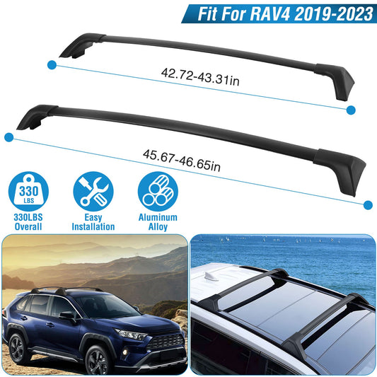 Car Roof Rack Cross Bars Aluminum Alloy Cargo Carrier Rooftop Crossbars Fit For RAV4 2019-2024 With Side Rails For Cargo Carrier Bag Kayak Bike Snowboard — product image 1