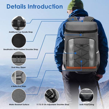 Cooler Backpack 36 Can Leakproof Insulated Cooler Backpack With 25L-6.6Gal For Picnic Camping Beach Hiking Fishing Travel — product image 7