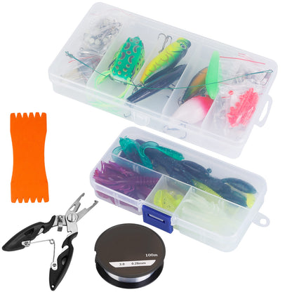 383Pcs Fishing Lures Tackle Box Bass Fishing Animated Lure Crankbaits Spinnerbaits Soft Plastic Worm Saltwater Freshwater Fishing Kit — product image 3