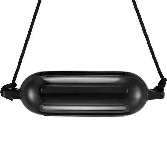Boat Fenders, 5.5 X 20 Boat Bumpers For Docking, Inflatable Ribbed Fender With Center Holes, Marine Boat Dock Fender Bumper With Air Pump, 4 Needles And 4 Ropes And Storage Bag, Black — product image 2