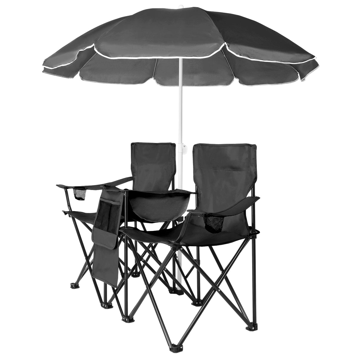 Black Fishing Chair Iron Bracket Oxford Cloth 85kg With Sunshade — product image 29