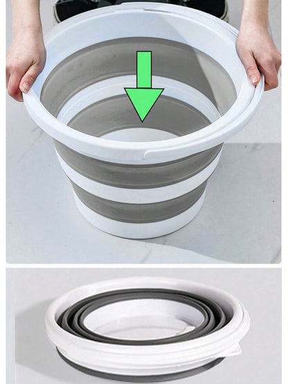 Portable Collapsible Silicone Bucket, Foldable Water Basin, Large Capacity Wash Pail For Car Washing, Fishing, Household Water Storage, Home Bath Cleaning — product image 5