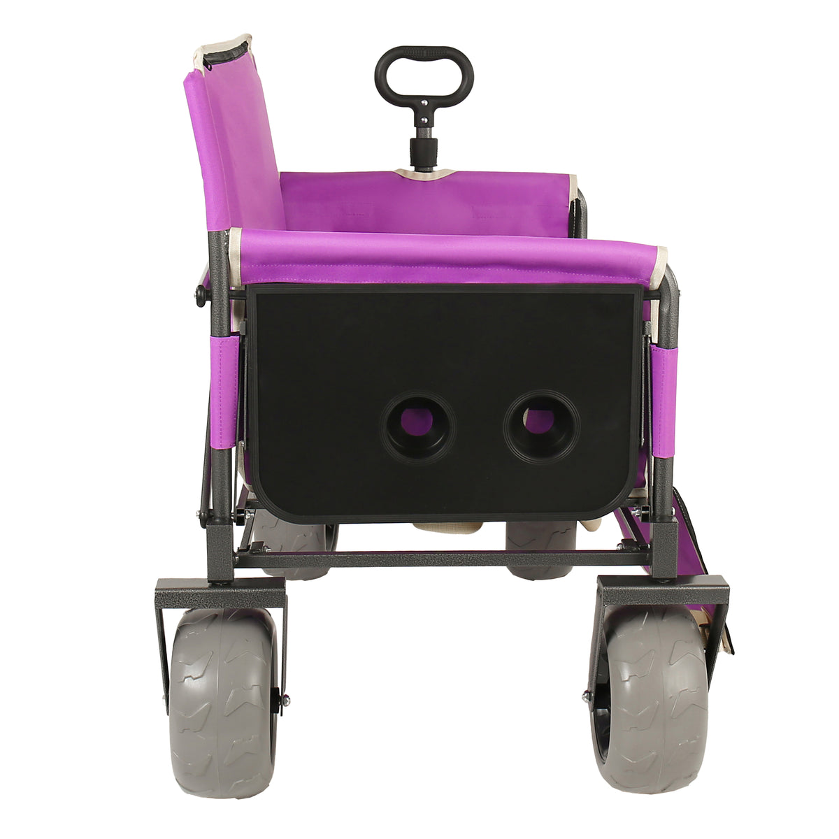 3- In- 1 Collapsible Wagon Converts To Bench Convertible Folding Wagon Cart With Rear- Mounted Folding Tabletop 500lbs Heavy- Duty 180L Capacity For Camping Beach Garden Fishing- Purple — product image 9