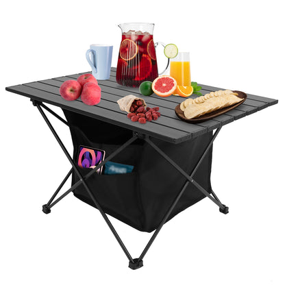 1Pc Foldable Camping Table With Storage Basket Rustproof Portable Aluminum Alloy Roll-Up Camping Table With Carrying Bag For Camping Hiking BBQ Picnic Fishing Fedex Shipping — product image 1