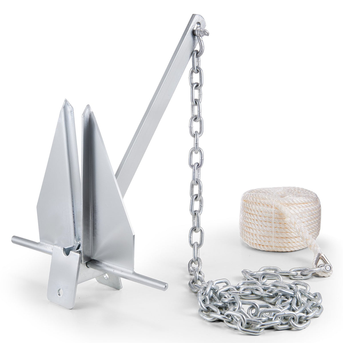 VEVOR Fluke Style Anchor Kit, 13 LBS Hot-Dipped Galvanized Steel Fluke Anchor, Marine Boat Anchor For Small Vessels Under 30', Seas, Rivers And Shores — product image 6