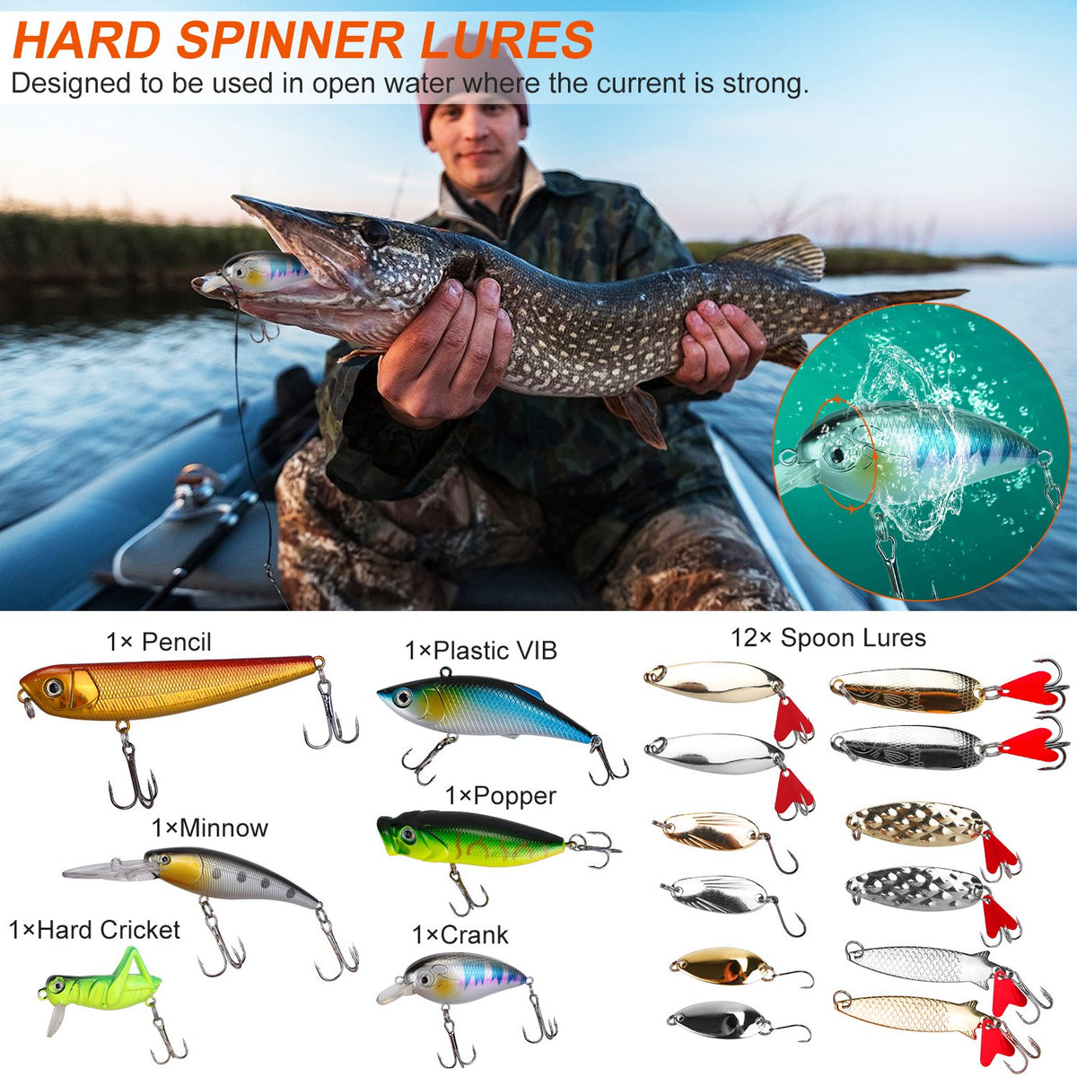 375Pcs Fishing Baits And Tackle Box Saltwater Freshwater Fishing Lures Kit Lifelike Popper Crankbaits Crickets Frogs Spoon Lures Maggots — product image 5