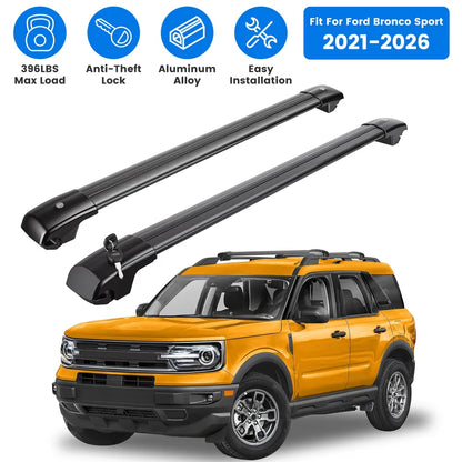 Roof Rack Cross Bars Fit for Ford Bronco Sport 2021-2026 On-Road Off-Road Aluminum Lockable Car Roof Crossbar Set for Factory Raised Side Rails 396LBS Capacity for Luggage Kayak Bike — product image 18