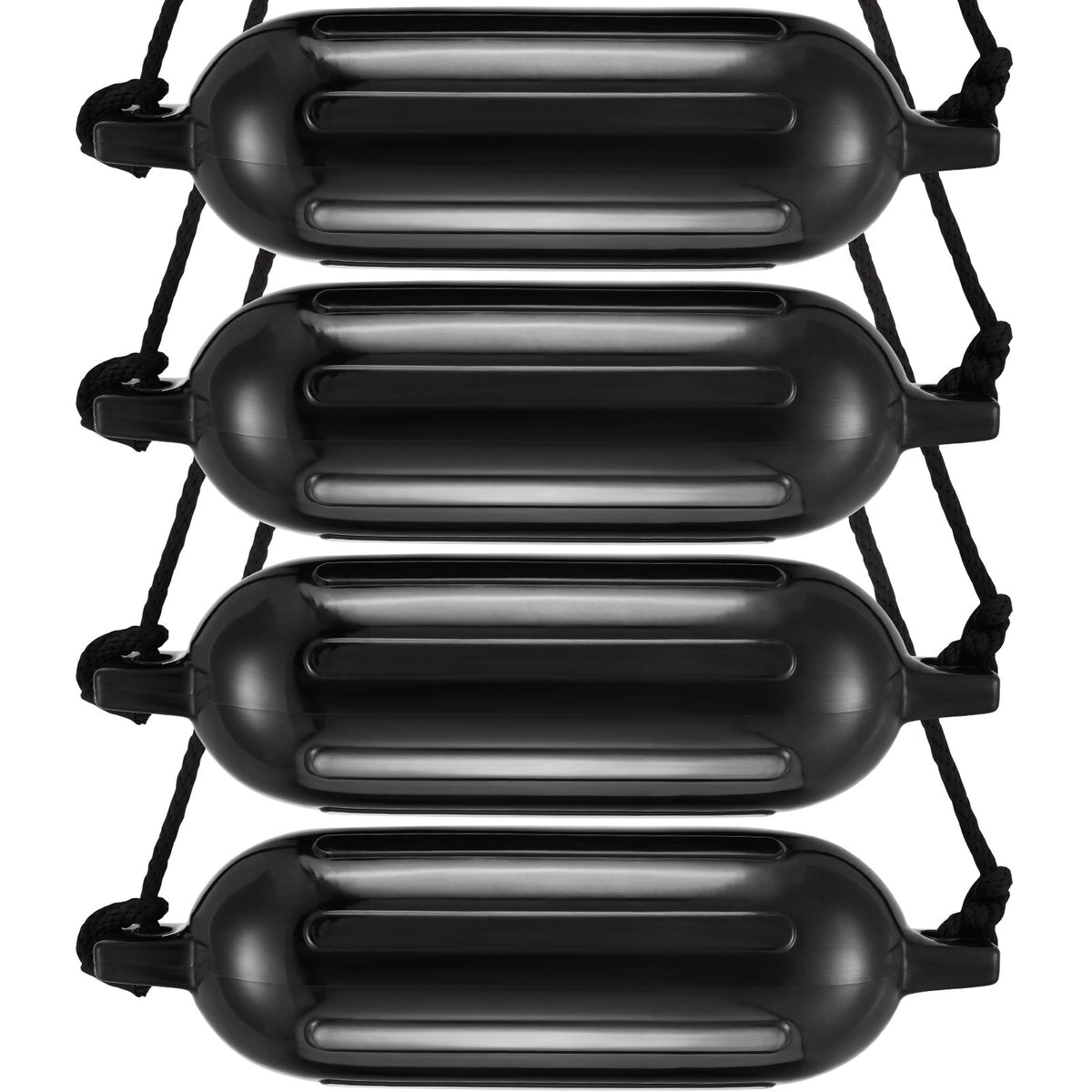 Boat Fenders, 5.5 X 20 Boat Bumpers For Docking, Inflatable Ribbed Fender With Center Holes, Marine Boat Dock Fender Bumper With Air Pump, 4 Needles And 4 Ropes And Storage Bag, Black — product image 6