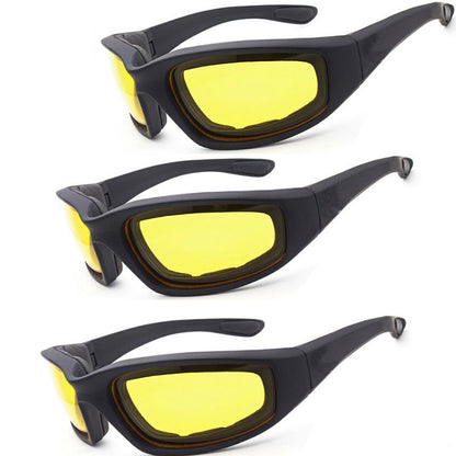 Chopper Cycling Sports Sunglasses For Men Wrap Around UV400 Protection For Cycling Fishing Driving Glasses Wind Resistant Yellow Lens Goggles — product image 1