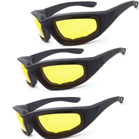 Chopper Cycling Sports Sunglasses For Men Wrap Around UV400 Protection For Cycling Fishing Driving Glasses Wind Resistant Yellow Lens Goggles — product image 1