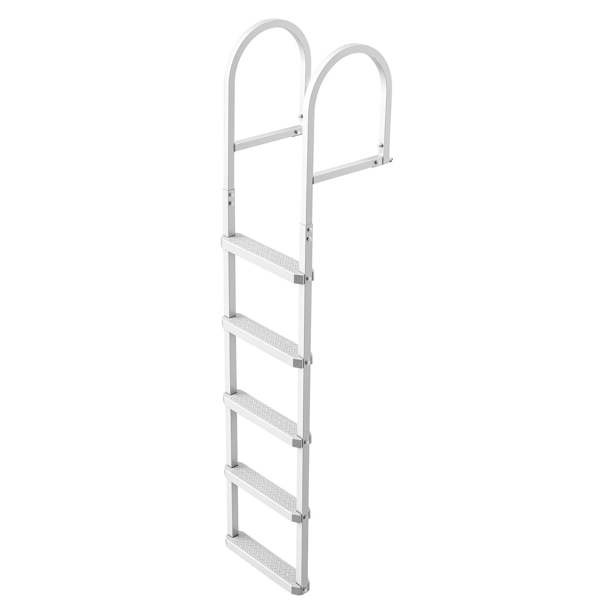 Removable Dock Ladder, 5 Steps, Aluminum Alloy Pontoon Boat Swim Ladder, With Non-Slip Wide PP Steps, 500 Lbs Weight Capacity, Quick Release Design, For Lake Swimming, Pool, Marine Boarding — product image 1