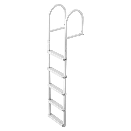 Removable Dock Ladder, 5 Steps, Aluminum Alloy Pontoon Boat Swim Ladder, With Non-Slip Wide PP Steps, 500 Lbs Weight Capacity, Quick Release Design, For Lake Swimming, Pool, Marine Boarding — product image 1