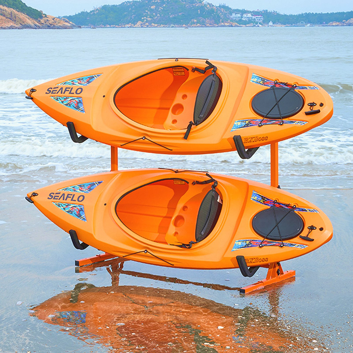 Freestanding Kayak Storage Rack, Kayak Stand For 2 Kayak Canoe Paddleboard, Heavy-duty Steel Kayak Hanger Holder With Padded Arms And Adjustable Width, 175LBS Max Load, For Indoor Outdoor Garage — product image 12
