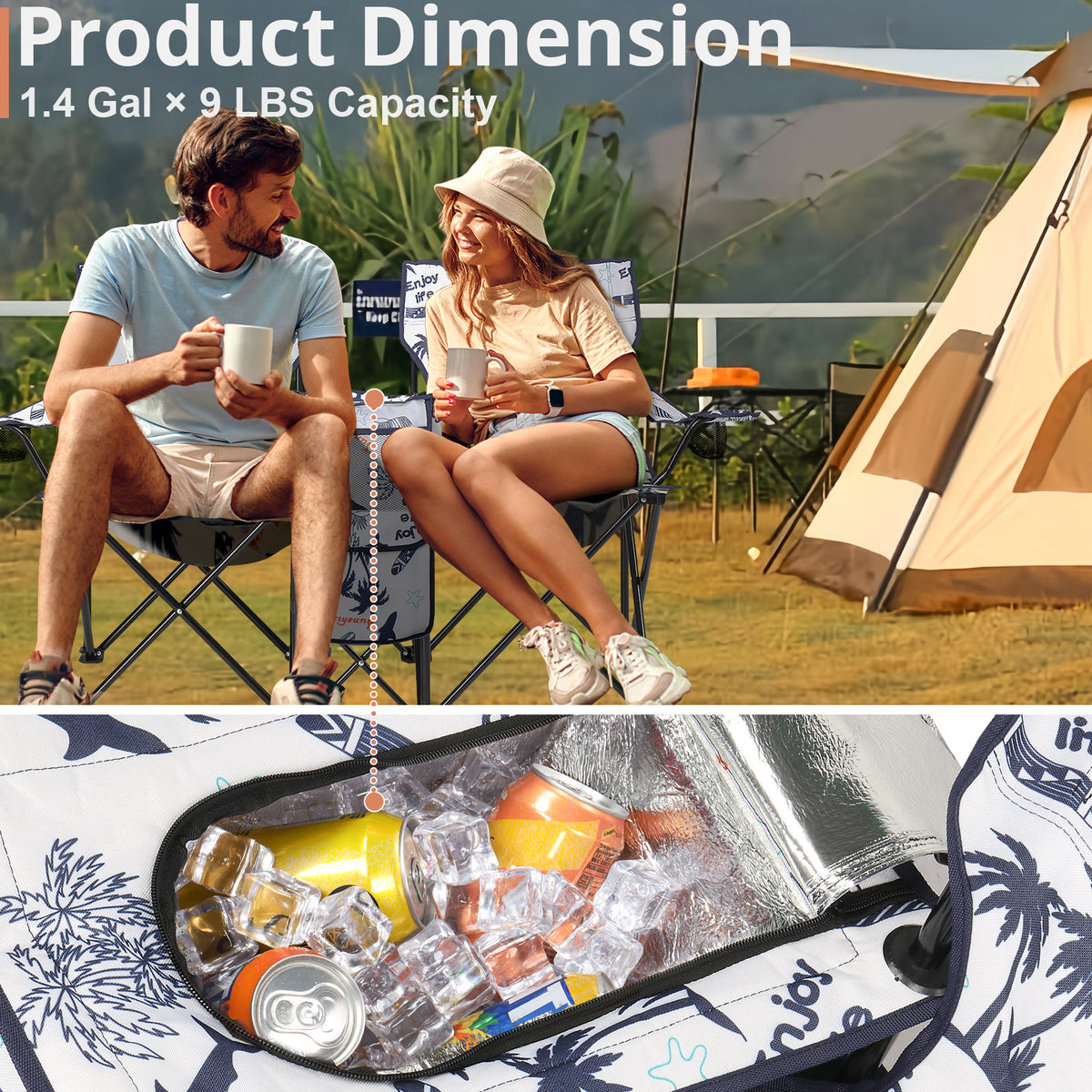 59x19.6x31in, Coconut Tree Pattern, Fishing Chair With Parasol, Camping Chairs — product image 23