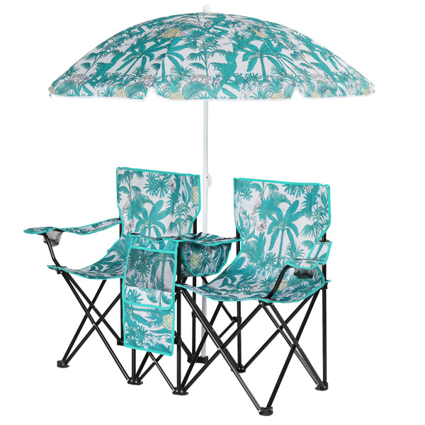 Pineapple Pattern Fishing Chair Iron Bracket Oxford Cloth 85kg With Sun Umbrella — product image 15