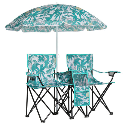 Pineapple Pattern Fishing Chair Iron Bracket Oxford Cloth 85kg With Sun Umbrella — product image 35