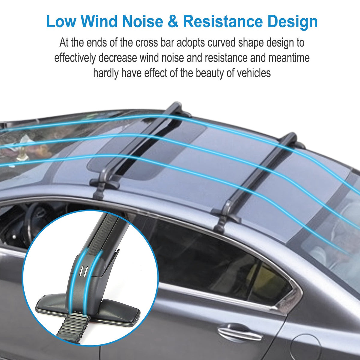 2PCS Universal 110cm 43-inch Car Roof Rack Cross Bar With Anti-Theft Lock Adjustable Window Frame For Bike Kayak Cargo Luggage — product image 10