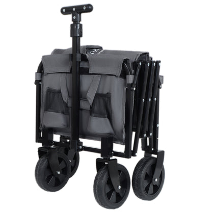 Expandable Dual- Layer Utility Wagon With Extra Space - 225lbs Grocery Cart For Camping Shopping Sports Gardening Fishing Gray — product image 14