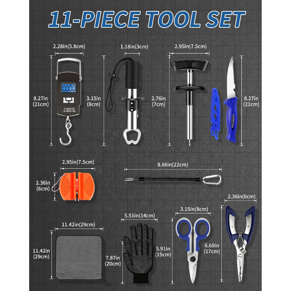 Fishing Tool Kit With Pliers, Hook Remover, Fish Gripper & Scale — product image 3