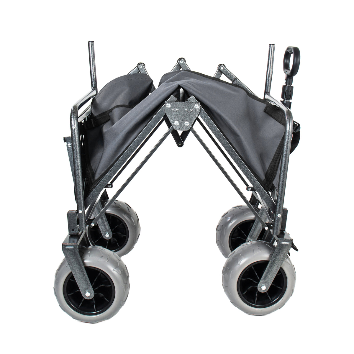 3- In- 1 Collapsible Wagon Converts To Bench Convertible Folding Wagon Cart With Rear- Mounted Folding Tabletop 500lbs Heavy- Duty 180L Capacity For Camping Beach Garden Fishing- Gray — product image 8