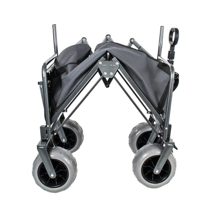 3- In- 1 Collapsible Wagon Converts To Bench Convertible Folding Wagon Cart With Rear- Mounted Folding Tabletop 500lbs Heavy- Duty 180L Capacity For Camping Beach Garden Fishing- Gray — product image 8