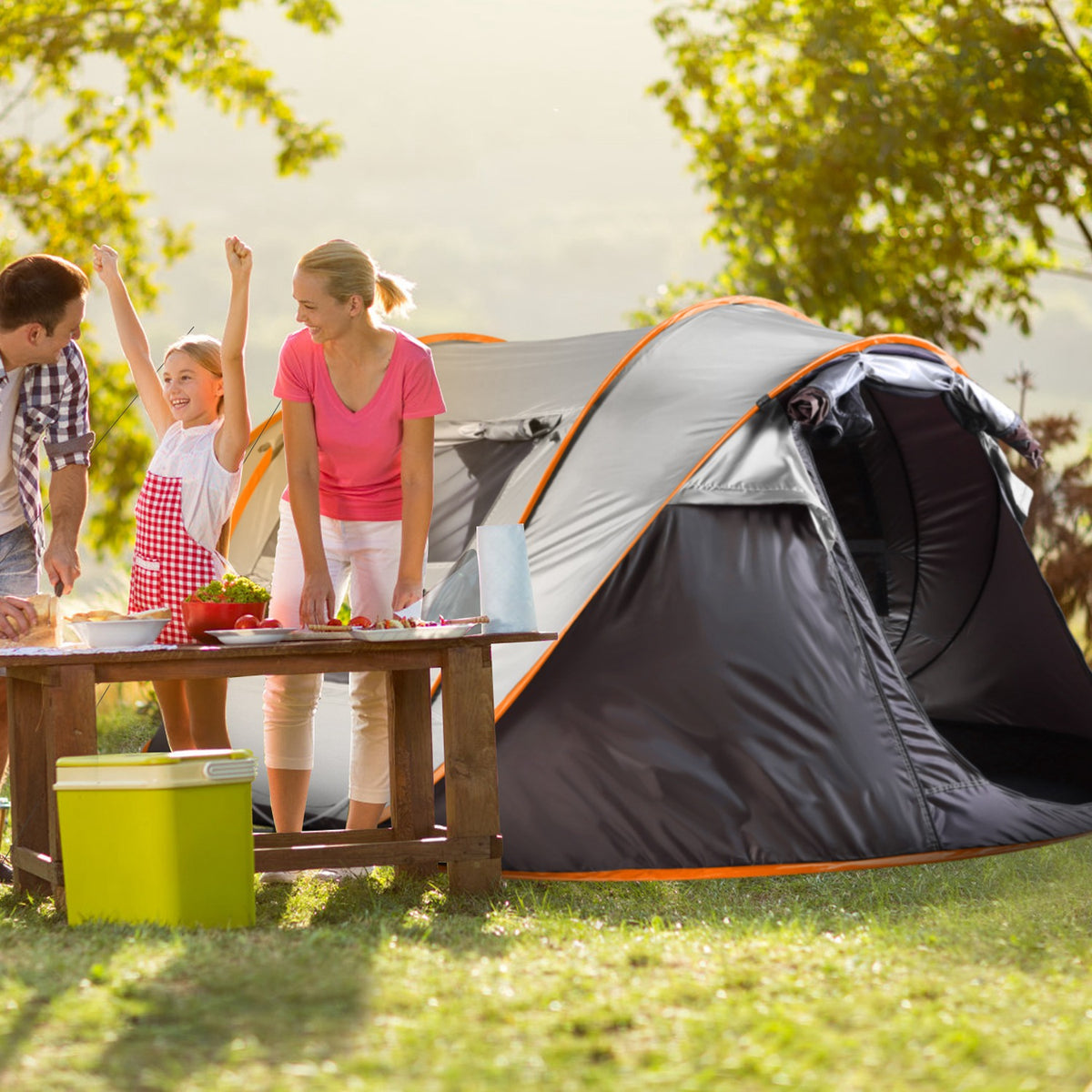 1Pc 5-8 Person Tent Automatic Setup Camping Tent Waterproof Instant Setup Tent With 4 Mosquito Net Windows Carrying Bag For Hiking Climbing Adventure Fishing — product image 4